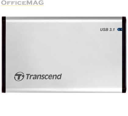 Кутия за твърд диск Transcend 0GB StoreJet 2.5" (SATA), USB 3.1, Aluminum housing