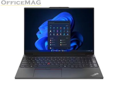 Лаптоп Lenovo ThinkPad E16 G2 Intel Core Ultra 7 155H (up to 4.8GHz, 24MB), 16GB DDR5-5600, 1TB SSD, 16" WUXGA (1920x1200) IPS AG, Intel Arc Graphics, FHD&IR Cam, Backlit KB, Black, WLAN, BT, 3cell, FPR, DOS, 3Y Onsite