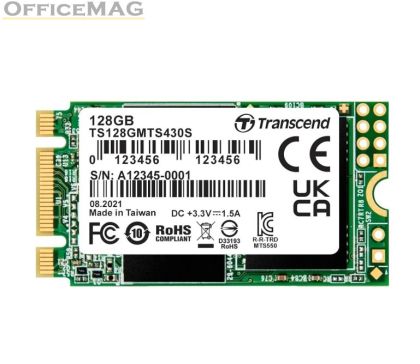 Твърд диск Transcend 128GB, M.2 2242 SSD, SATA3 B+M Key, TLC