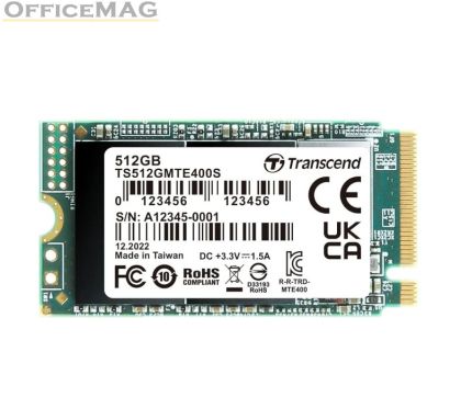 Твърд диск Transcend 512GB, M.2 2242, PCIe Gen3x4, NVMe, 3D TLC, DRAM-less