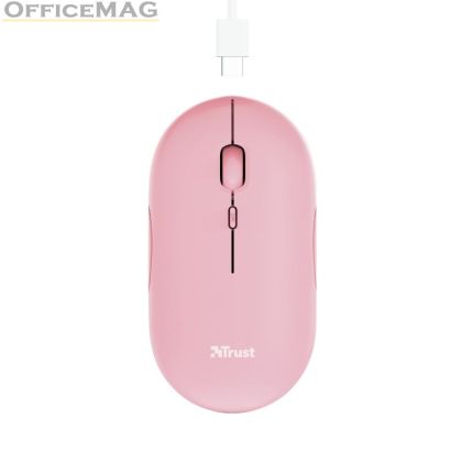 Мишка TRUST Puck Wireless & BT Rechargeable Mouse Pink