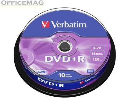 Медия Verbatim DVD+R AZO 4.7GB 16X MATT SILVER SURFACE (10 PACK)