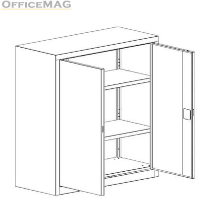 Метален шкаф Malow Office Locker SBM 102 С два рафта, 80x43.5x104 cm Сив