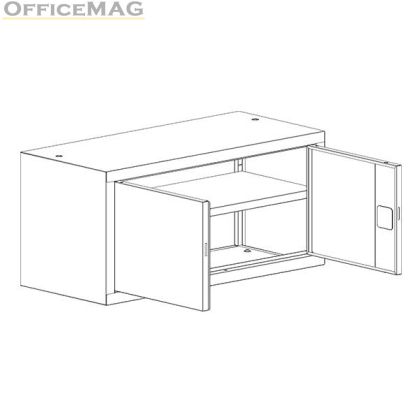 Надстройка за метален шкаф Malow Office Locker SBM 403 С един рафт, 100x43.5x46.5 cm Сив