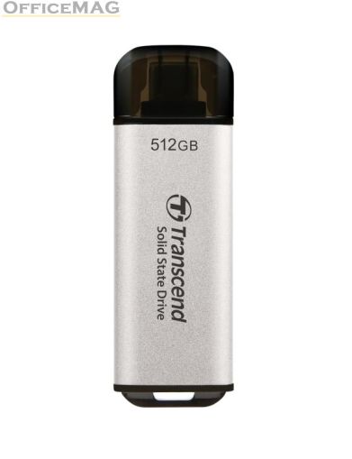 Твърд диск Transcend 512GB, USB External SSD, ESD300S, USB 10Gbps, Type C, Silver