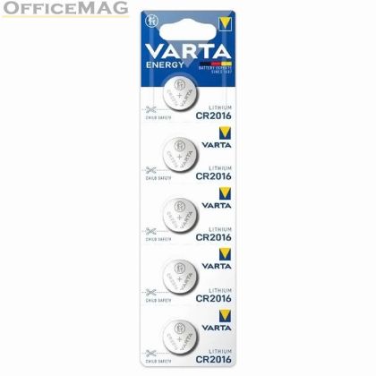 Батерия Varta Electronics Lithium CR2016 Литиева, 3V, 5 бр.