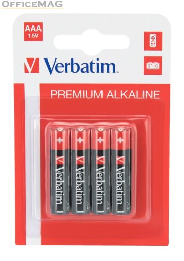 Батерия Verbatim ALKALINE BATTERY AAA 4 PACK (HANGCARD)