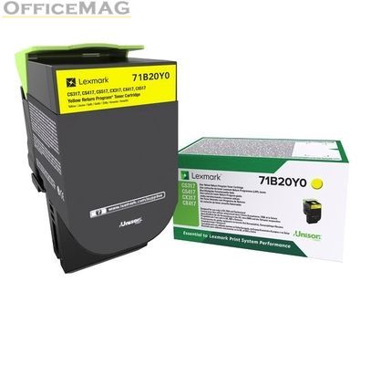 Консуматив Lexmark 71B20Y0 CS/CX317, 417, 517 Yellow Return Programme 2.3K Toner Cartridge