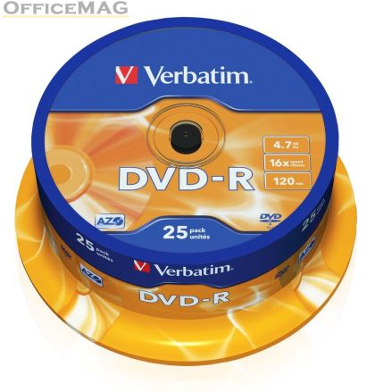 Медия Verbatim DVD-R AZO 4.7GB 16X MATT SILVER SURFACE (25 PACK)