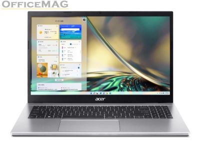 Лаптоп Acer Aspire 3, A315-59-39M9, Core i5-1235U, (up to 4.40Ghz, 12MB), 15.6" FHD (1920x1080) IPS SlimBezel AG, 16GB DDR4, 1024GB SSD PCIe, Intel UMA Graphics,Cam&Mic, 802.11ac + BT, No OS, Silver