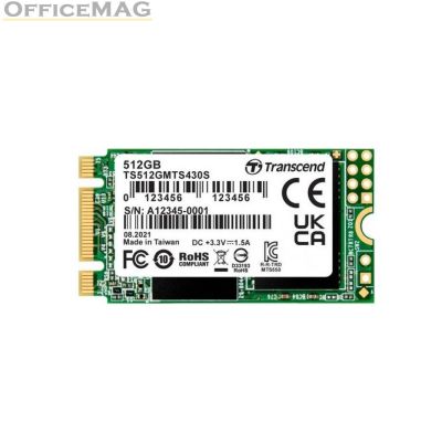 Твърд диск Transcend 512GB, M.2 2242 SSD, SATA3 B+M Key, TLC