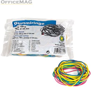 Ластици Office Point Ф64 mm 100 g, Цветен микс