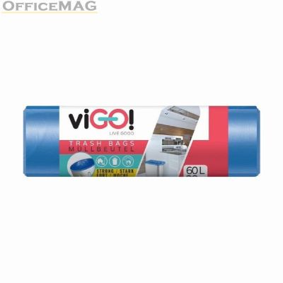 Торби за смет viGO! 60 L, 58х67 cm, 28 бр., Син