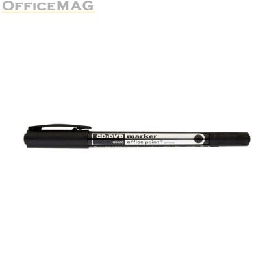 Перманентен маркер за CD/DVD Office Point CD653 С два върха 0.4-3 mm Черен