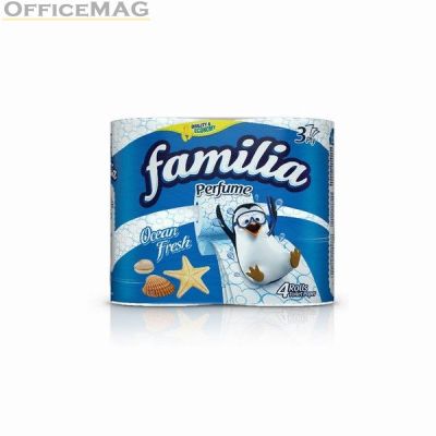 Тоалетна хартия Familia 100% целулоза, трипластова 4 бр. Ocean Fresh