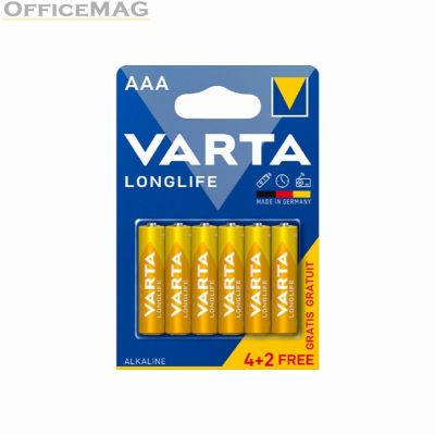 Батерия Varta Longlife LR03/AAA Алкална, 1.5V, 4+2 бр.