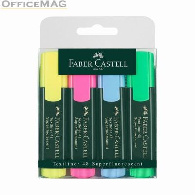 Комплект текст маркери Faber-Castell 1548 Скосен връх 1-5 mm 4 цвята