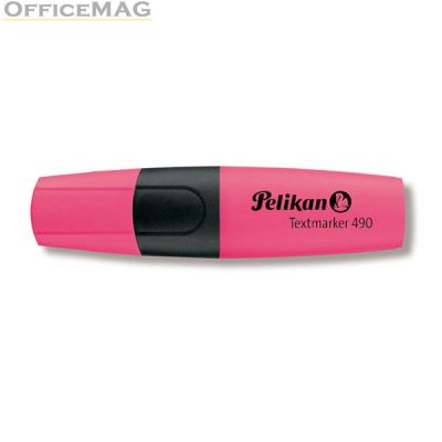 Текст маркер Pelikan 490 Скосен връх 1-5 mm Розов