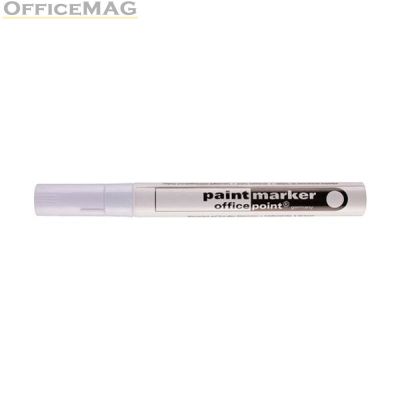 Paint маркер Office Point Объл връх 2-4 mm Бял