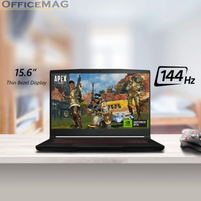 Лаптоп MSI Thin GF63 12UC, i5-12450H (8C/12T, 12 MB, up to 4.40 GHz), 15.6" FHD (1920x1080), 144Hz, IPS-Level, RTX 3050 4GB GDDR6, 8GB DDR4 (3200MHz), 512GB NVMe PCIe SSD Gen4x4, Red Backlit Gaming Keyboard, NO OS, Black