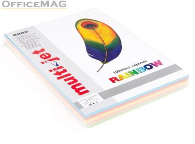 Цветен микс картон Multi Jet Rainbow Наситен, A4 5x25 л. 160 g/m2