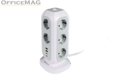 Разклонител Verbatim EUPT-01 EU Power Tower 11 AC with 2 x USB-C / 2 x USB-A