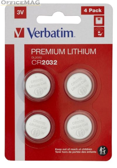 Батерия Verbatim LITHIUM BATTERY CR2032 3V 4 PACK