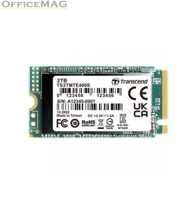 Твърд диск Transcend 2TB, M.2 2242, PCIe Gen3x4, NVMe, 3D TLC, DRAM-less