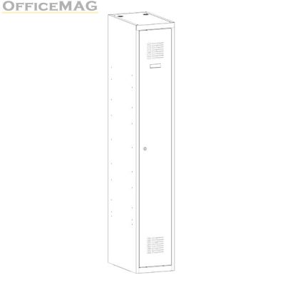 Метален гардероб Malow Wardrobe Locker SUM310W С 1 отделение, 30x50x180 cm Сив