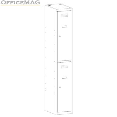 Метален гардероб Malow Wardrobe Locker SUS312W С 2 отделения, 30x50x180 cm Сив