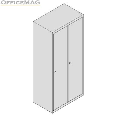 Метален гардероб Wardrobe Star WS22 С 2 отделения, 76x45x185 cm Сив