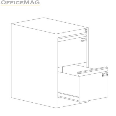 Шкаф за висящи папки Malow File Locker SZK101E Единичен с 2 чекмеджета, 41.5x63x71.5 cm, Сив