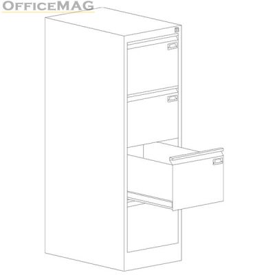 Шкаф за висящи папки Malow File Locker SZK301E Единичен с 4 чекмеджета, 41.5x63x128.5 cm, Сив