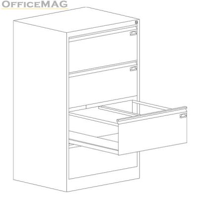 Шкаф за висящи папки Malow File Locker SZK302E Двоен с 4 чекмеджета, 77.5x63x128.5 cm, Сив