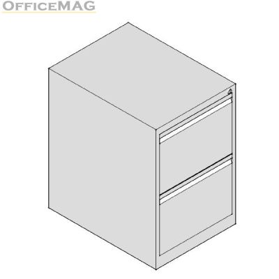 Шкаф за висящи папки Практик AFC02 Единичен с 2 чекмеджета, 46.6x63.1x71 cm, Сив