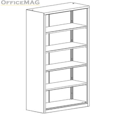 Метален шкаф Malow Office Locker RZ 203 С четири рафта, 100x43.5x199 cm Сив