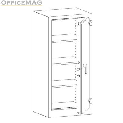 Огнеупорен метален шкаф Malow Office Locker SAM W1A С три рафта, 70x55x150 cm