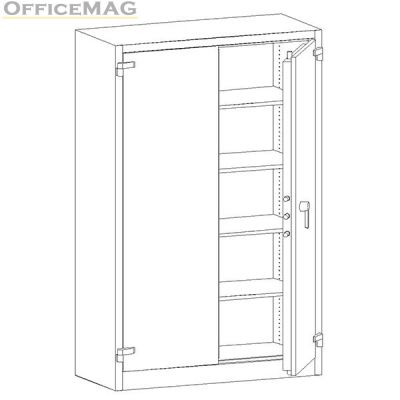 Огнеупорен метален шкаф Malow Office Locker SAM W3A С четири рафта, 126x55x195 cm