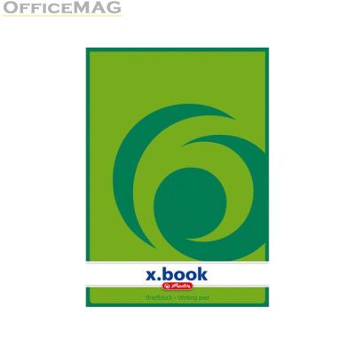 Бележник Herlitz X-book Меки зелени корици, А5 50 л. без редове