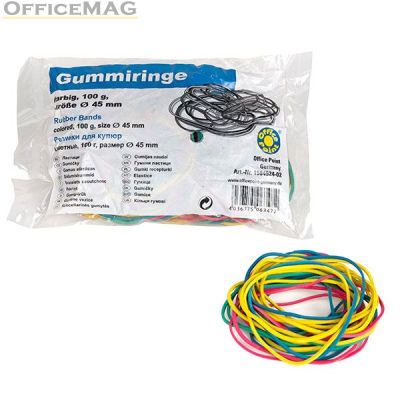 Ластици Office Point Ф45 mm 100 g, Цветен микс