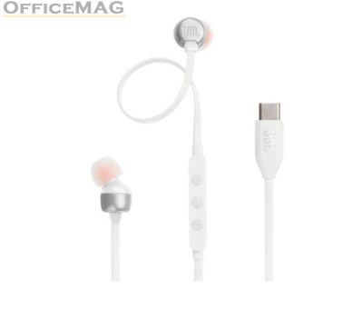 Слушалки JBL T310C WHT USB-C In-ear headphones