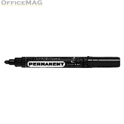 Перманентен маркер Centropen 8566 Объл връх 2.5 mm Черен