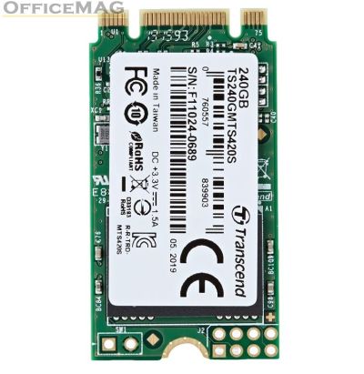 Твърд диск Transcend 240GB, M.2 2242 SSD 420S, SATA3, TLC