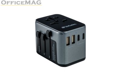 Адаптер Verbatim UTA-03 Universal Travel Adapter with 1 x USB-C PD 30W & QC 3.0 / 2 x USB-C / 2 x USB-A