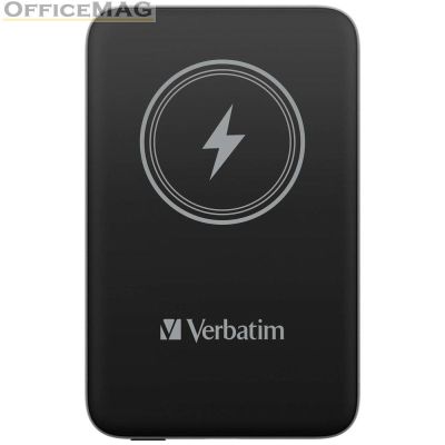 Външна батерия Verbatim MCP-10BK Power Pack 10000 mAh with UBS-C® PD 20W / Magnetic Wireless Charging 15W Black