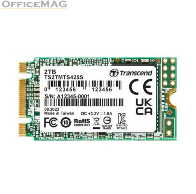 Твърд диск Transcend 2TB, M.2 2242 SSD, SATA3 B+M Key, TLC