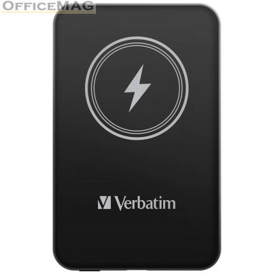 Външна батерия Verbatim MCP-5BK Power Pack 5000 mAh with UBS-C® PD 20W / Magnetic Wireless Charging 15W Black