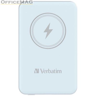 Външна батерия Verbatim MCP-5BE Power Pack 5000 mAh with UBS-C® PD 20W / Magnetic Wireless Charging 15W Blue