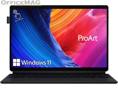 Лаптоп Asus ProArt PZ13 HT5306QA-LX002W,Qualcomm Snapdragon X Plus X1P 42 100 NPU up to 45TOPS),13.3 " WQXGA+(WQ+) 2880X1800 16:10 ,DDR5 16 GB (8*2), 1TB PCIEG4,Qualcomm Adrenoi GPU WiFi 6e, Windows 11 ,Nano Black