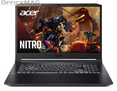 Лаптоп Acer Nitro 5, AN517-54-71J8, Core i7-11800H (2.3GHz up to 4.6GHz, 24MB), 17.3" QHD IPS 165Hz, 16GB DDR4 3200MHz (1 slot free), 1024GB NVMe SSD, HDD Kit, RTX 3060 6GB GDDR6, Cam&Mic., Wi-Fi 6ax, BT, RGB Backlit kbd, No OS, Black+Acer Nitro Gaming Mo